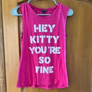 Cozy Zoe Pink and White Tank Top Relaxed Fit Crew Neck XS